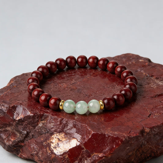 Jade & Cinnabar Luck Bracelet + “Turn of Luck” Talisman Phone Sticker